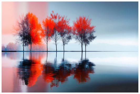 Main image Stille in Rot—Wandkunst, Fine Art Print, Leinwand, Acryldruck, Alu-Dibond