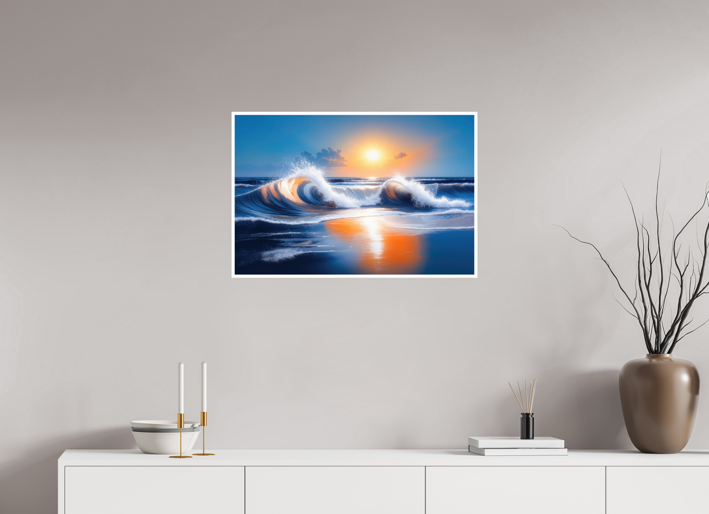 75 x 50 cm, Fine Art Print Hahnemühle Baryta Brandung im Licht