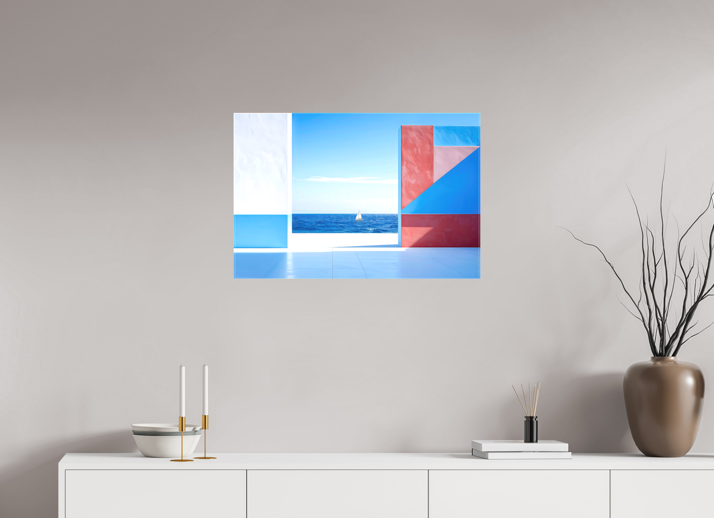 75 x 50 cm, Leinwand glänzend Mauer am Meer-03