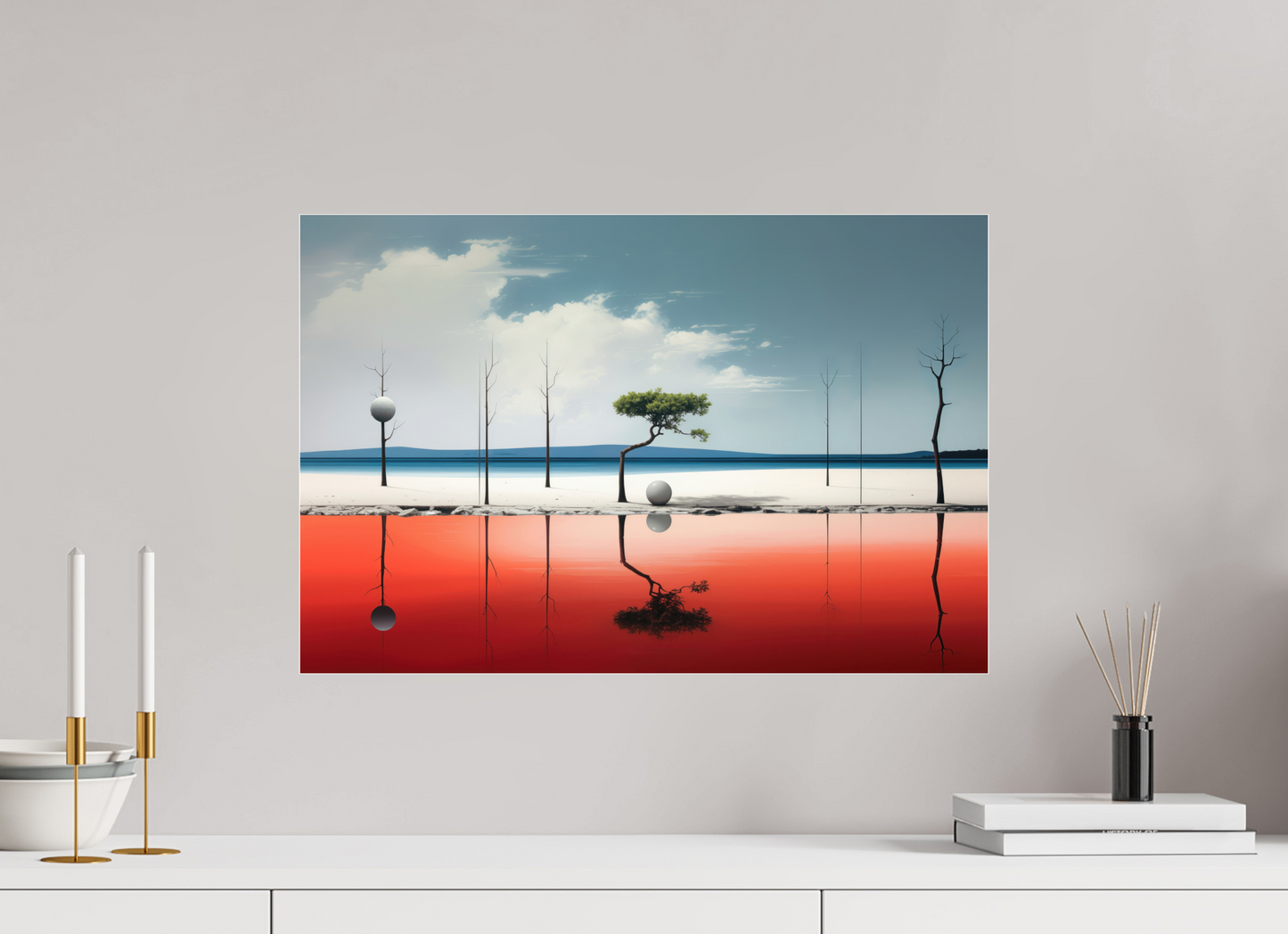 60 x 40 cm, Acrylglas glänzend standard Balance am Rand des Wassers—Wandkunst, Fine Art Print, Leinwand, Acryldruck, Alu-Dibond