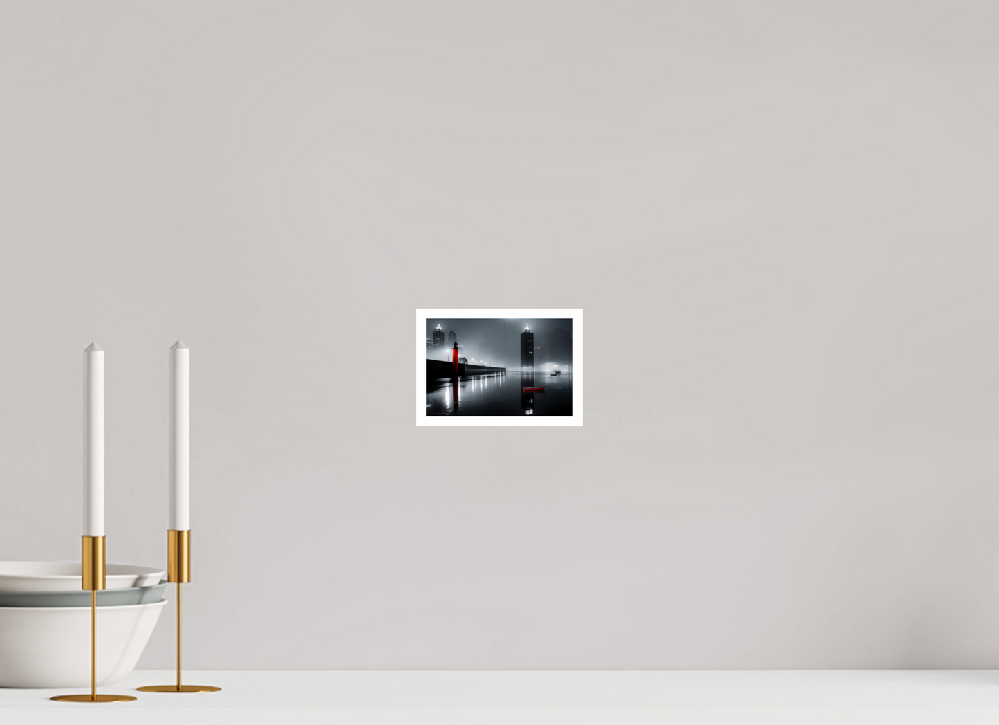 15 x 10 cm, Fine Art Print Hahnemühle Baryta Hafenstadt bei Nacht -noir city- 01