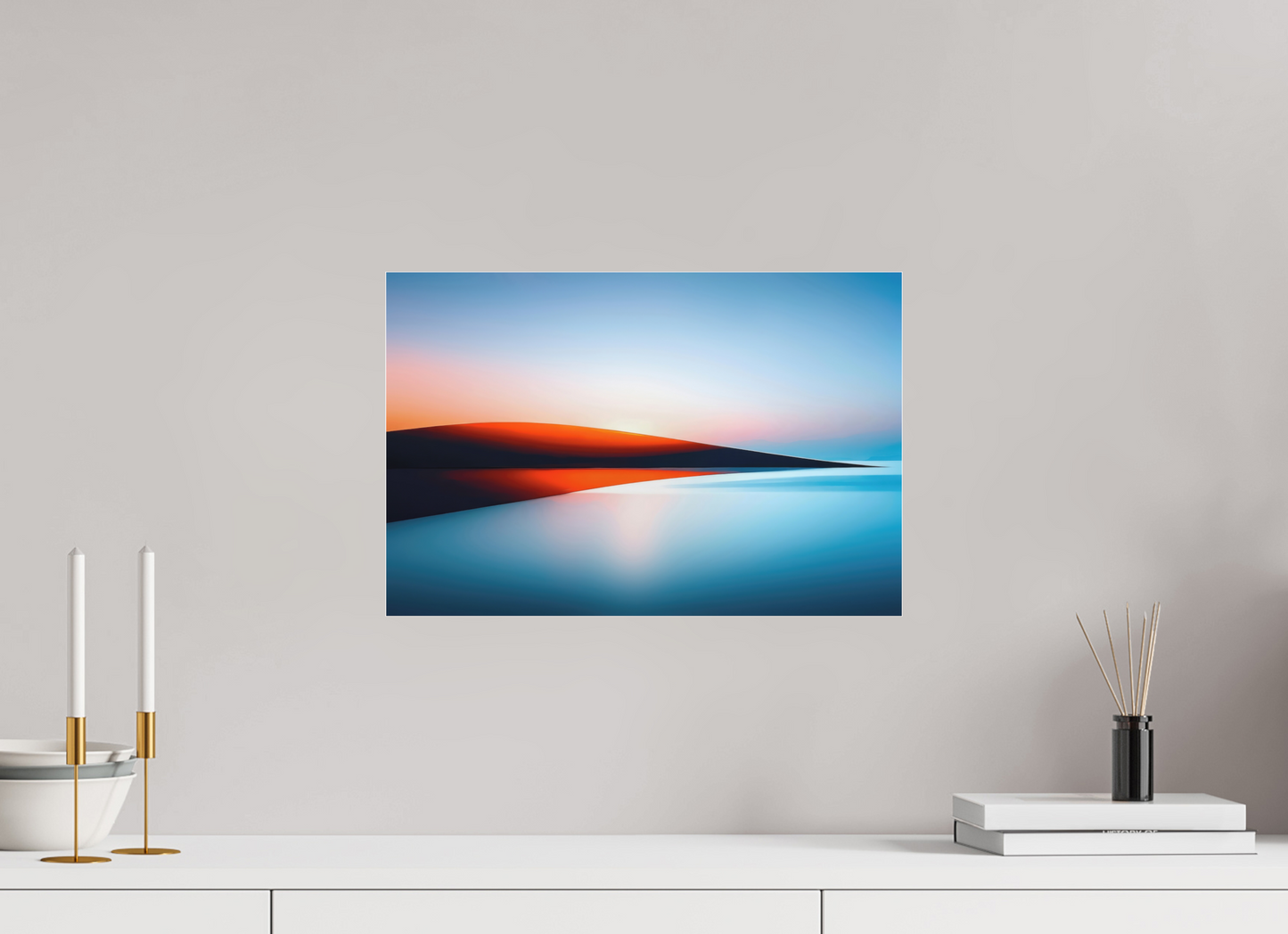 45 x 30 cm, Fine Art Pigmentdruck hinter Acrylglas Lichtlinie am Horizont-01