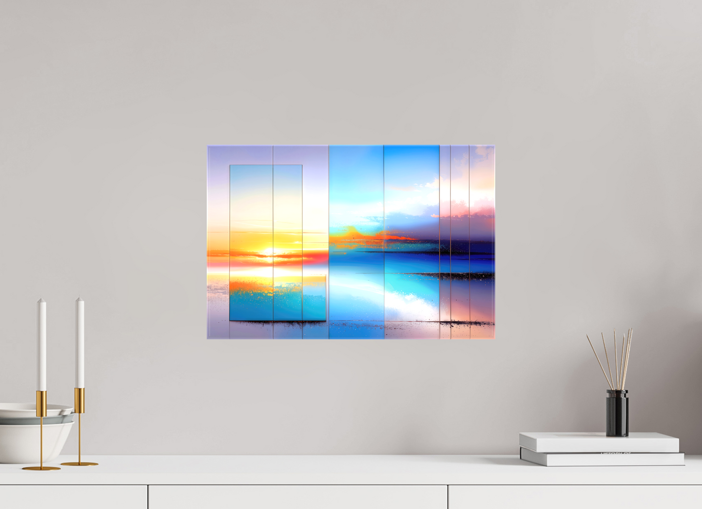 45 x 30 cm, Leinwand glänzend Fenster zum Meer-01