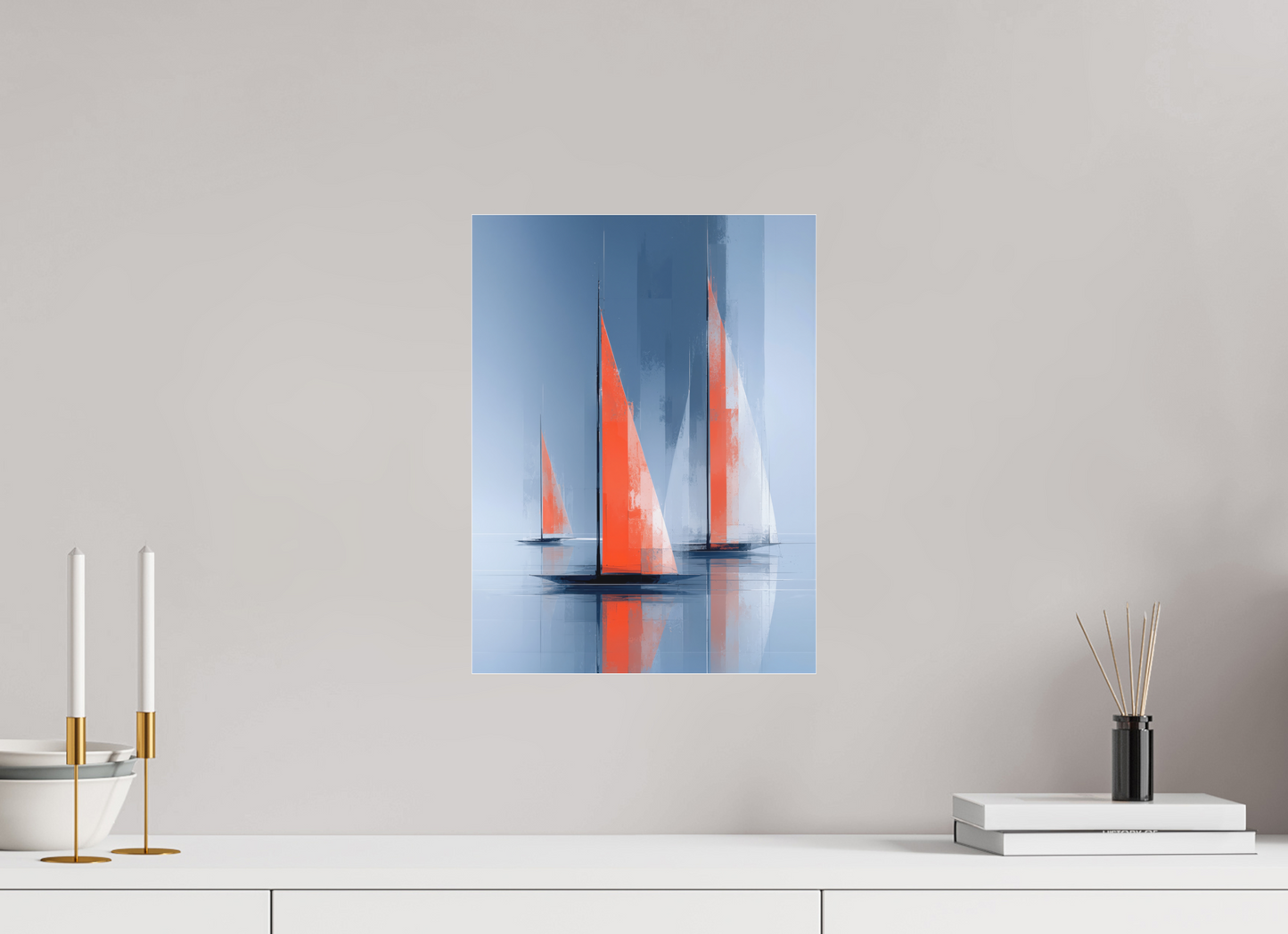 30 x 40 cm, Fine Art Pigmentdruck hinter Acrylglas Orange Zeichen