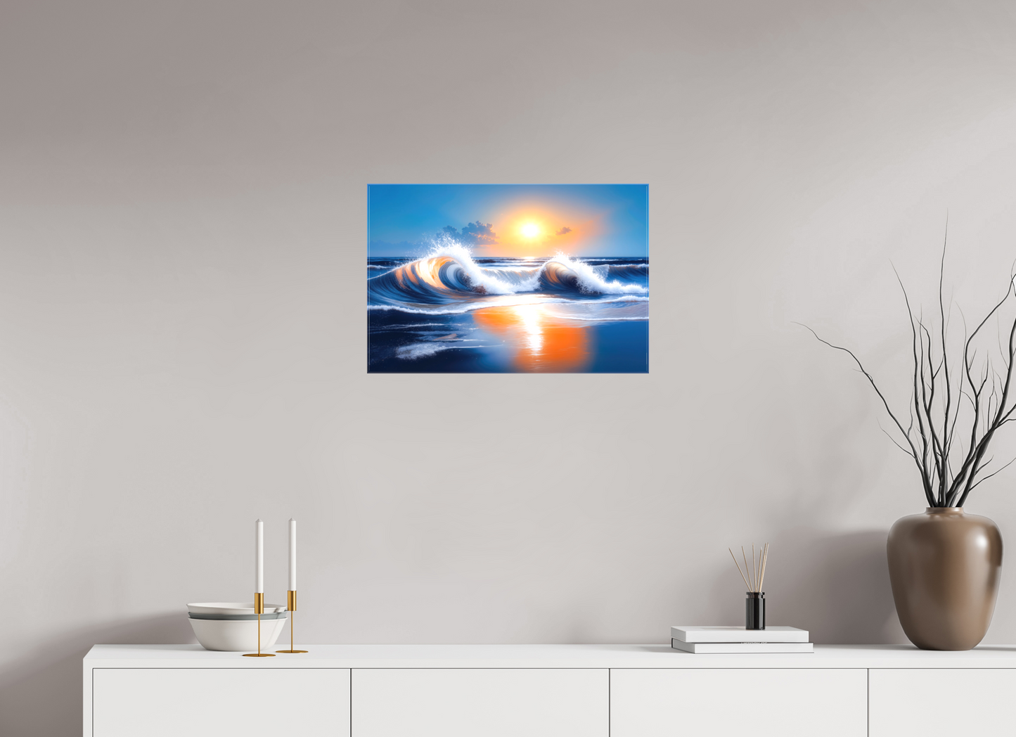 60 x 40 cm, Leinwand glänzend Brandung im Licht
