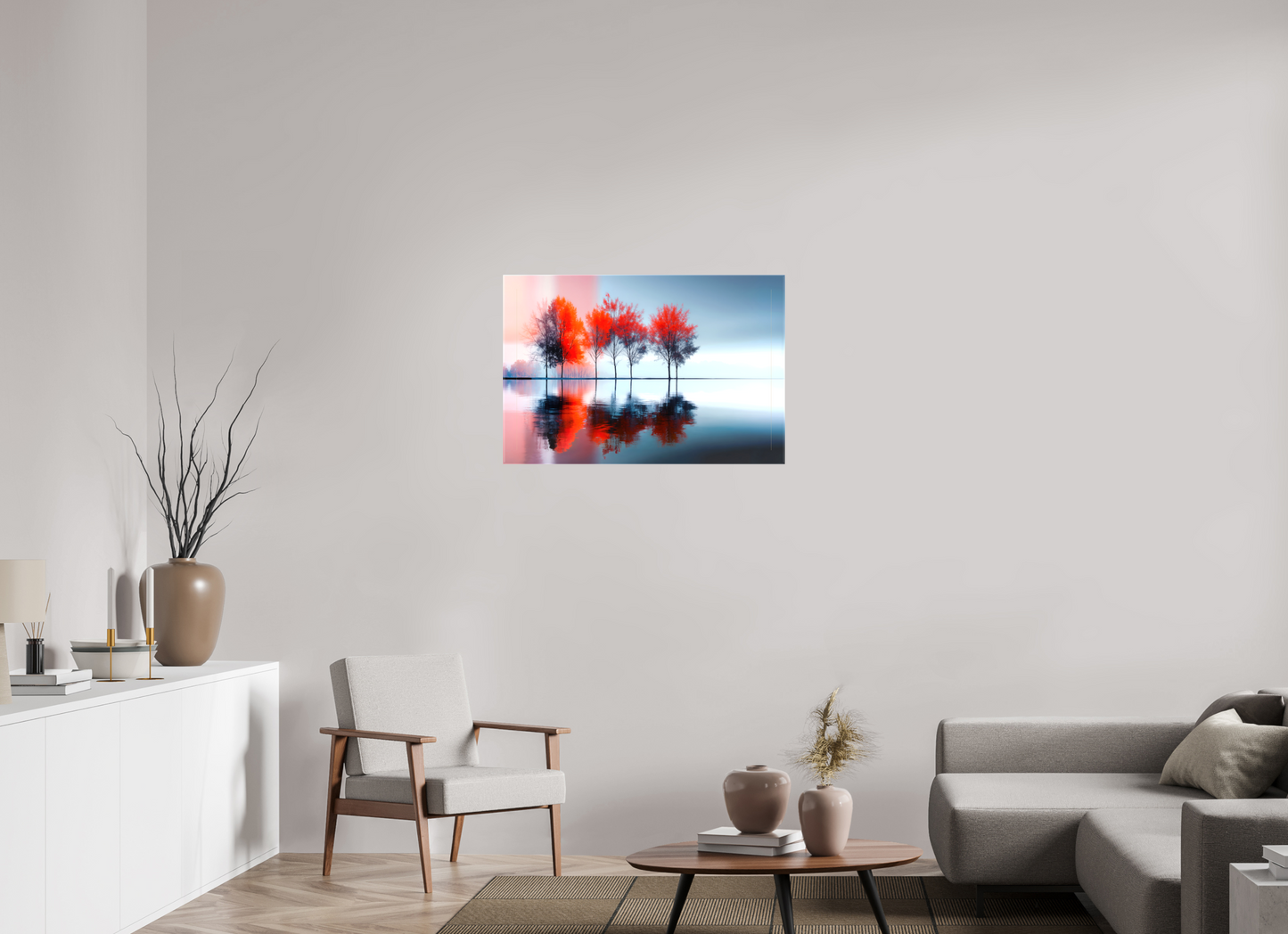 90 x 60 cm, Leinwand glänzend Stille in Rot
