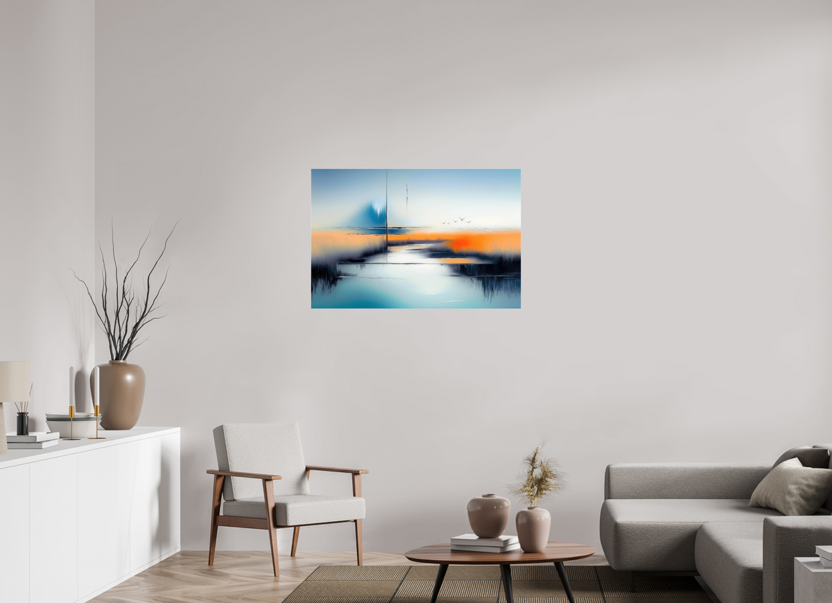 105 x 70 cm, Acrylglas glänzend standard Salzwiese im schwebenden Licht—Wandkunst, Fine Art Print, Leinwand, Acryldruck, Alu-Dibond