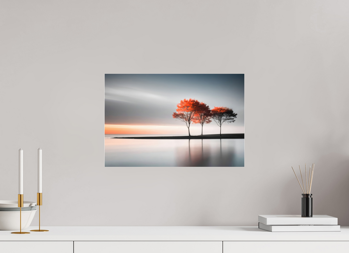 45 x 30 cm, Acrylglas glänzend standard Stille am Ufer-02—Wandkunst, Fine Art Print, Leinwand, Acryldruck, Alu-Dibond