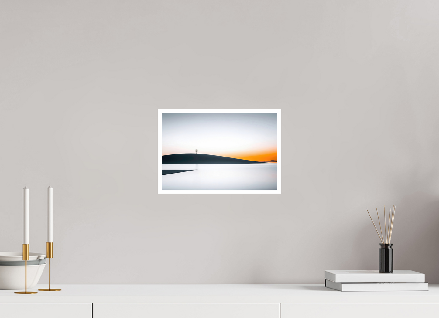 30 x 20 cm, Fine Art Print Hahnemühle Baryta Einsamer Baum im Abendlicht