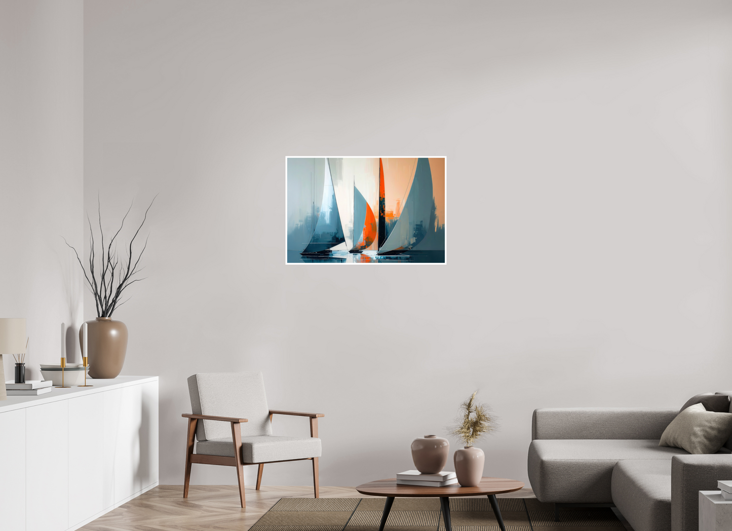 90 x 60 cm, Fine Art Print Hahnemühle Baryta Segelboote abstrakt-14-32