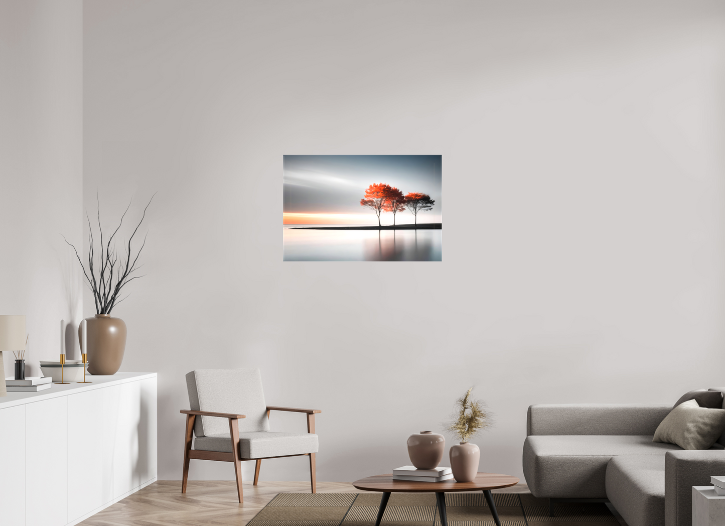 90 x 60 cm, Leinwand glänzend Stille am Ufer-02