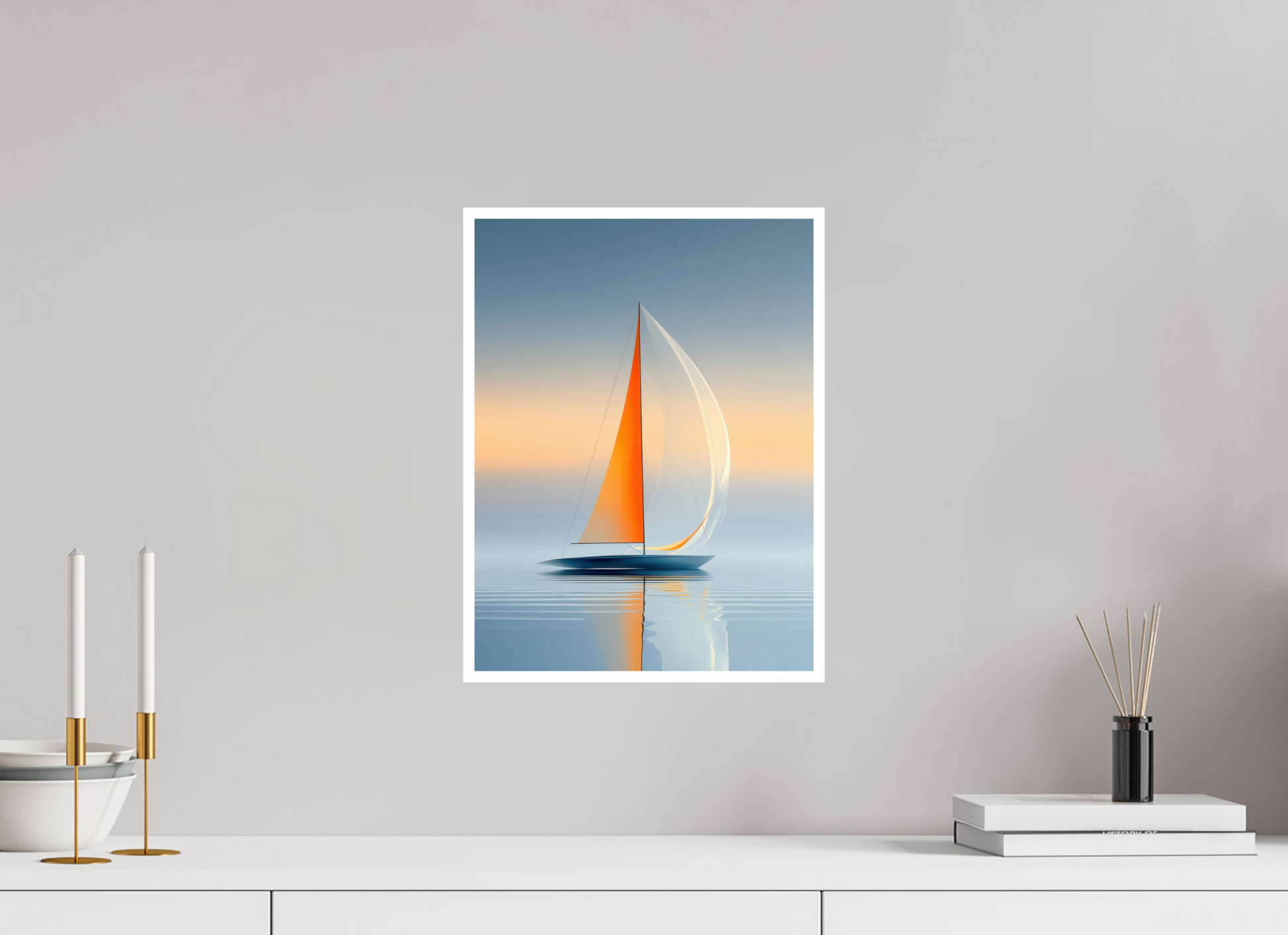 30 x 40 cm, Fine Art Print Hahnemühle Baryta Ein Segel, ein Horizont