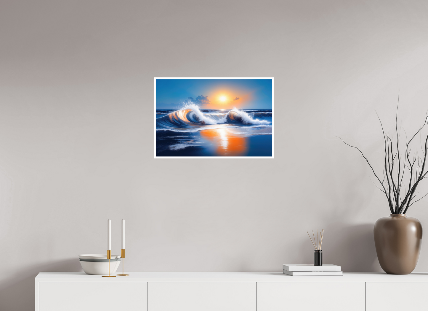 60 x 40 cm, Fine Art Print Hahnemühle Baryta Brandung im Licht