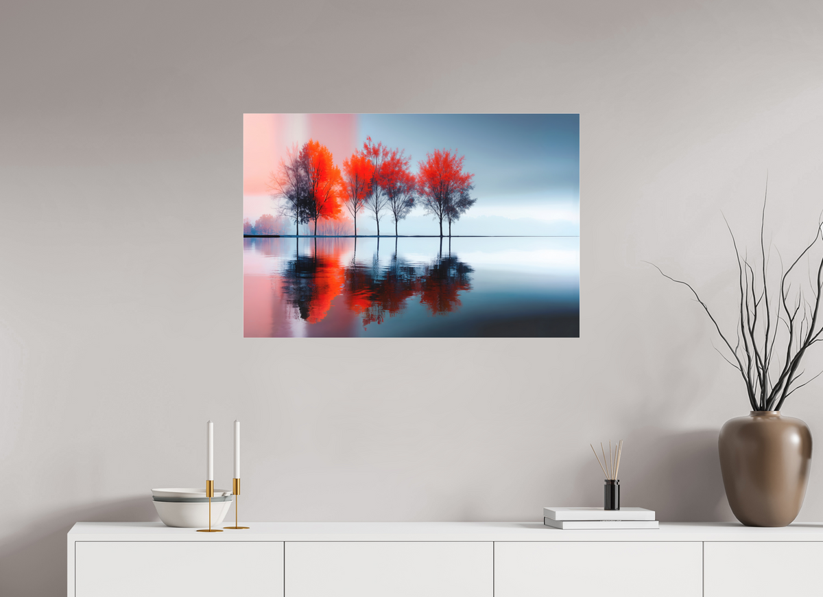 90 x 60 cm, Fine Art Pigmentdruck hinter Acrylglas Stille in Rot—Wandkunst, Fine Art Print, Leinwand, Acryldruck, Alu-Dibond