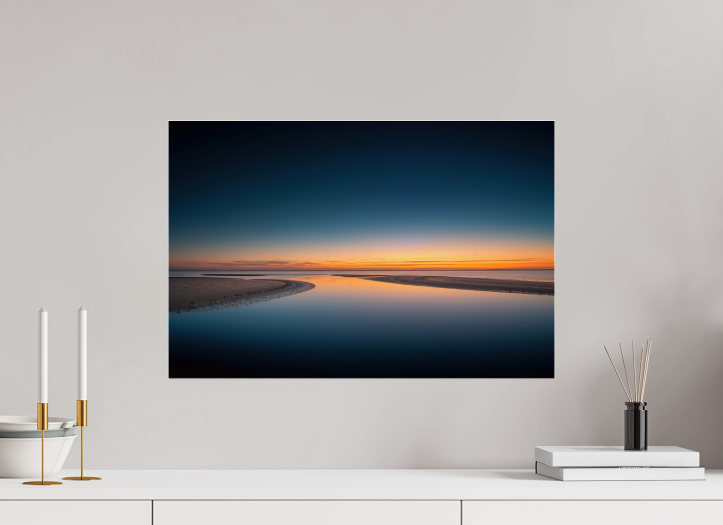 60 x 40 cm, Acrylglas glänzend standard Stille über dem Watt-02
