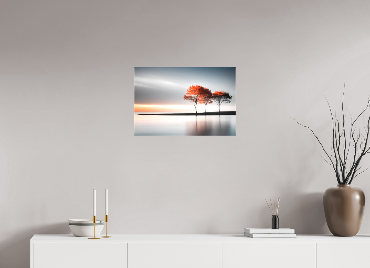 60 x 40 cm, Leinwand glänzend Stille am Ufer-02