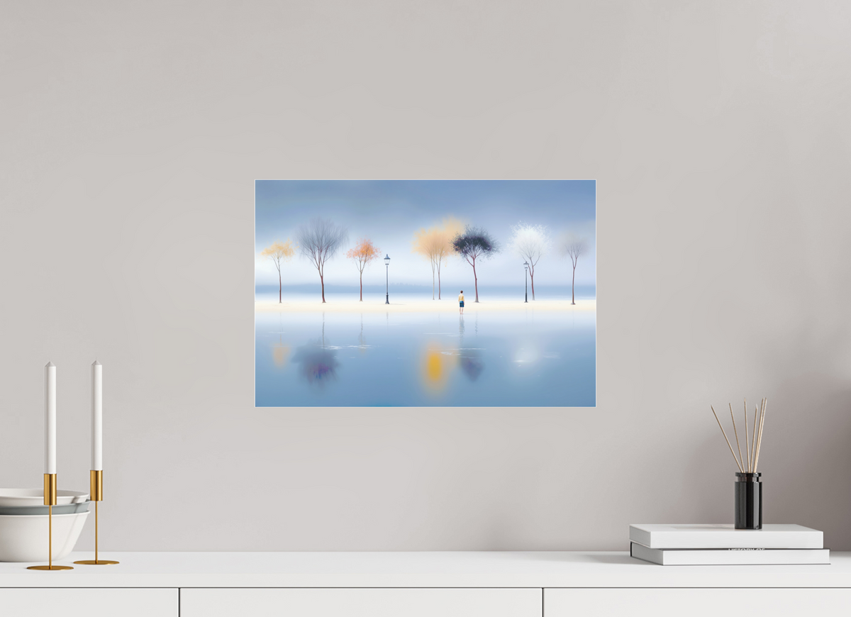 45 x 30 cm, Fine Art Pigmentdruck hinter Acrylglas Stilles Ufer, ferne Gedanken—Wandkunst, Fine Art Print, Leinwand, Acryldruck, Alu-Dibond