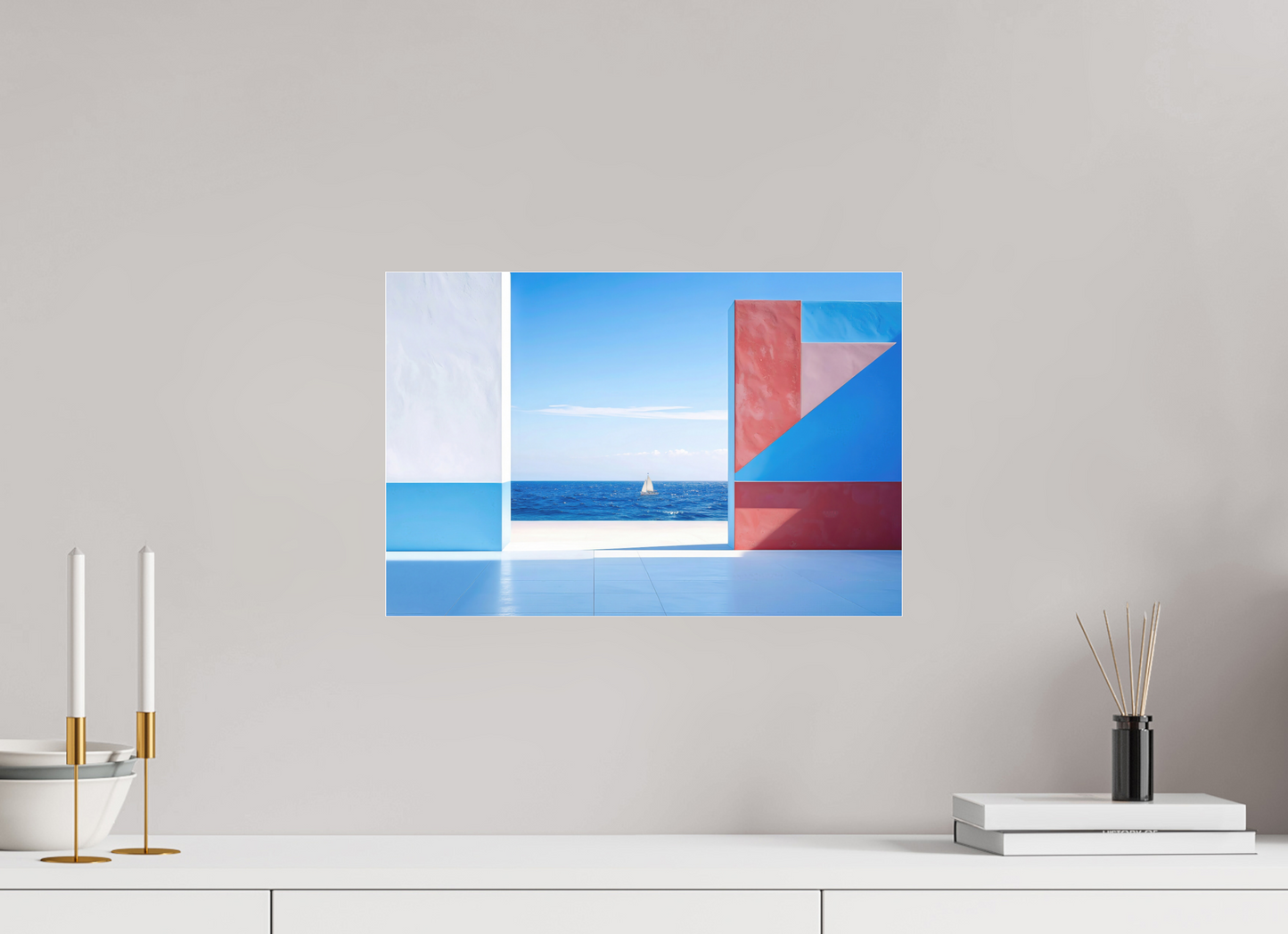 45 x 30 cm, Fine Art Pigmentdruck hinter Acrylglas Mauer am Meer-03