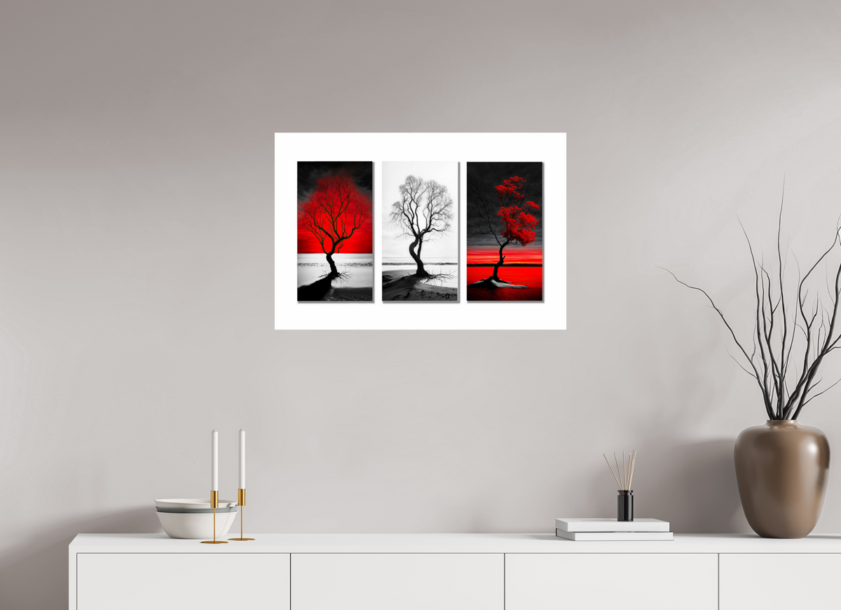 75 x 50 cm, Fine Art Print Hahnemühle Baryta Triptychon Bäume am Ufer-03