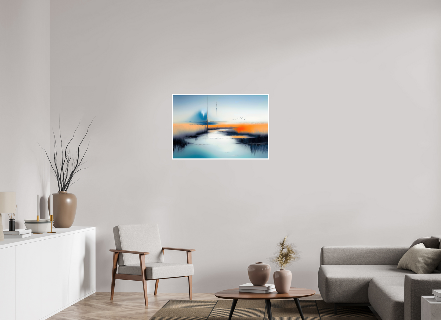 90 x 60 cm, Fine Art Print Hahnemühle Baryta Salzwiese im schwebenden Licht