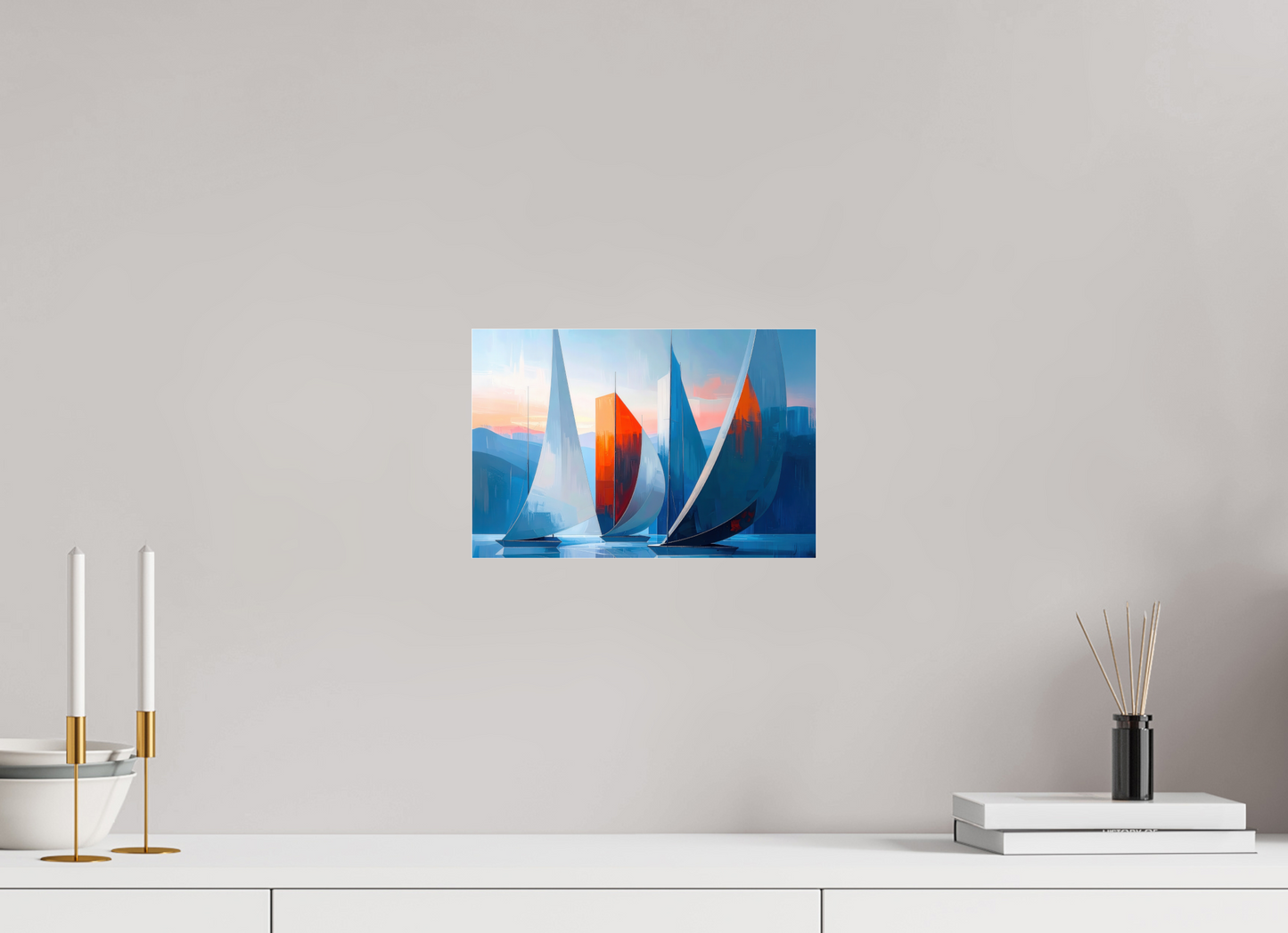 30 x 20 cm, Acrylglas glänzend standard Segelboote abstrakt-15-32