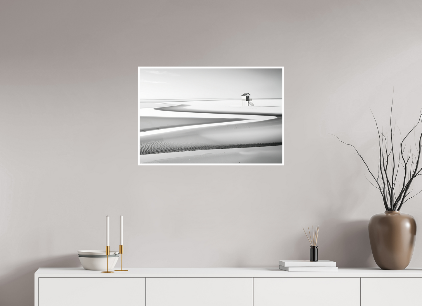75 x 50 cm, Fine Art Print Hahnemühle Baryta Pfahlhaus im Wattenmeer-01