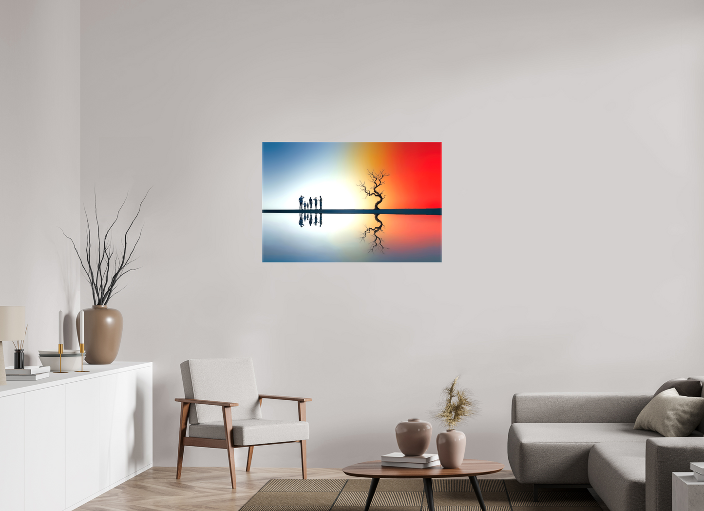 105 x 70 cm, Leinwand glänzend Begegnung am stillen Meer