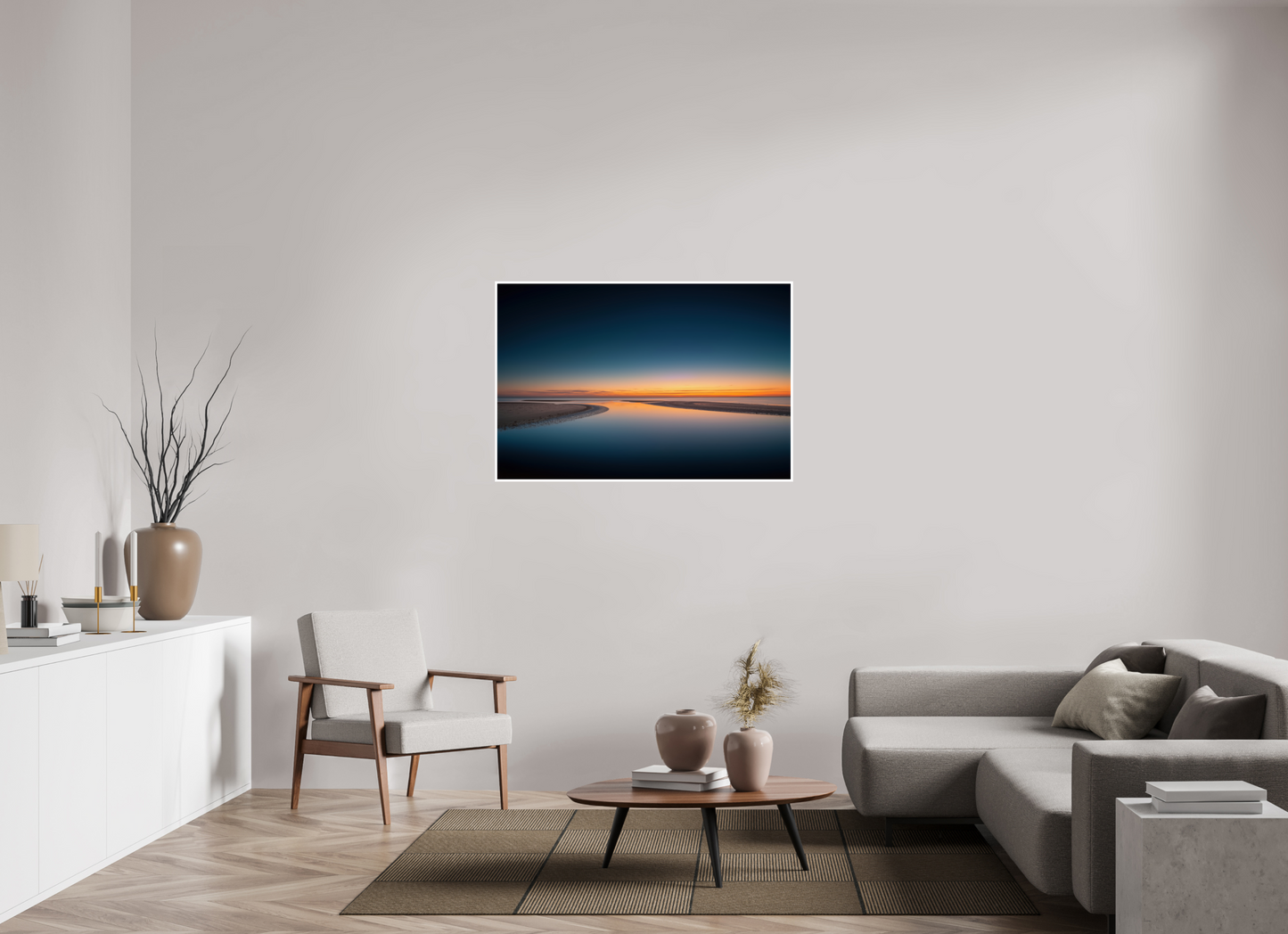 120 x 80 cm, Fine Art Print Hahnemühle Baryta Stille über dem Watt-02