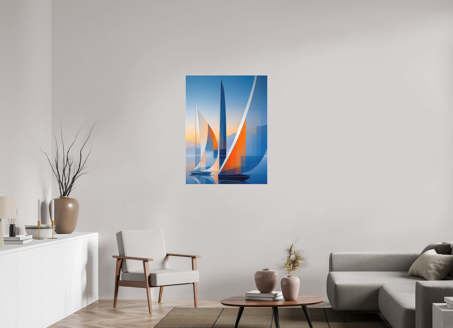 75 x 100 cm, Fine Art Pigmentdruck hinter Acrylglas Segelräume