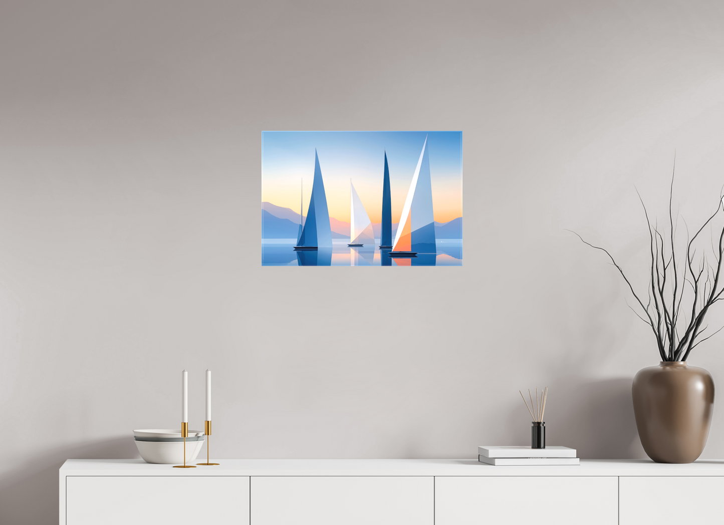 60 x 40 cm, Leinwand glänzend Segel der Stille