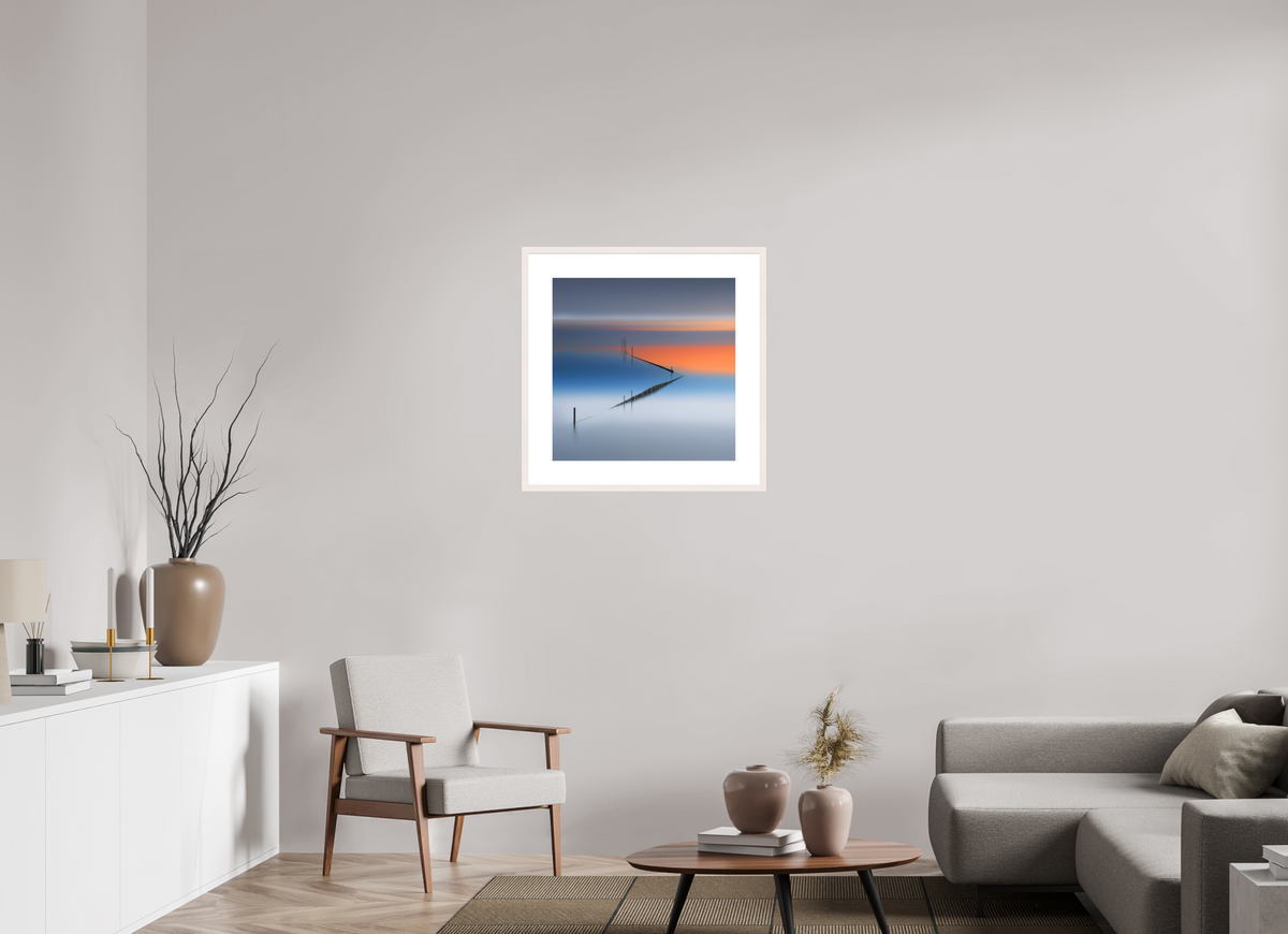 60 x 60 cm, Fine Art Print gerahmt Stille Linien