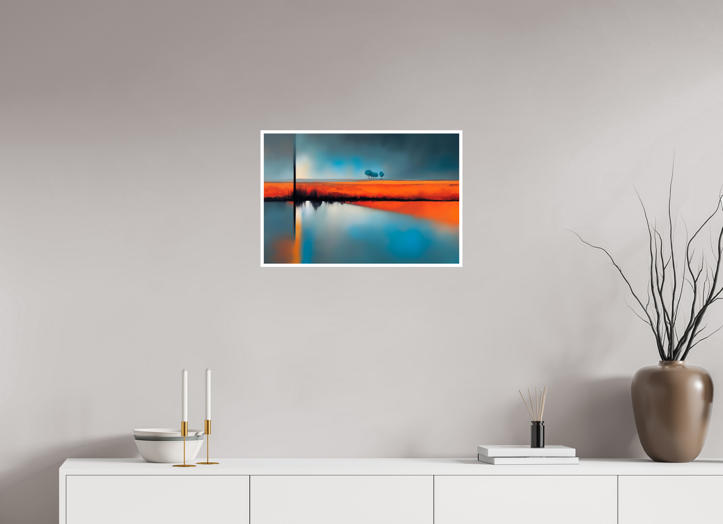 60 x 40 cm, Fine Art Print Hahnemühle Baryta Blauer Halt am roten Ufer