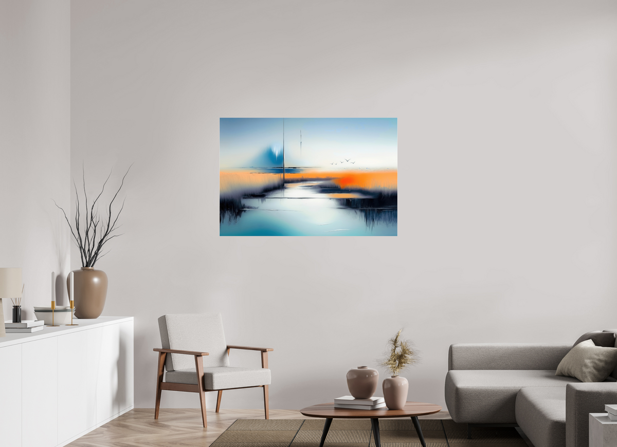 120 x 80 cm, Acrylglas glänzend standard Salzwiese im schwebenden Licht—Wandkunst, Fine Art Print, Leinwand, Acryldruck, Alu-Dibond
