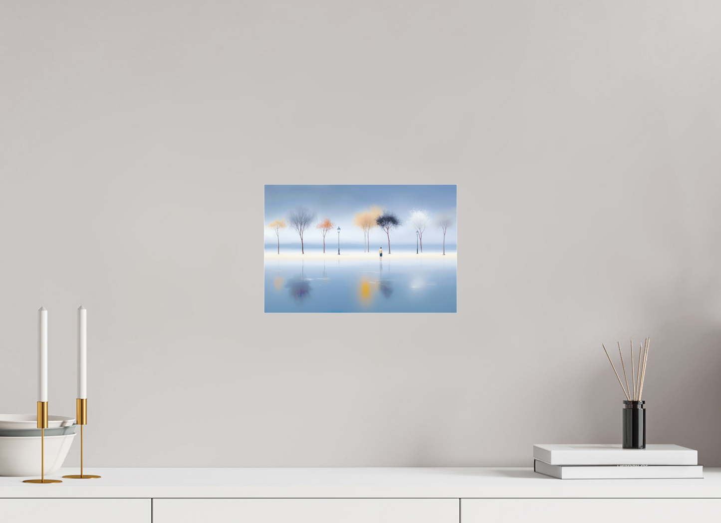 30 x 20 cm, Acrylglas glänzend standard Stilles Ufer, ferne Gedanken