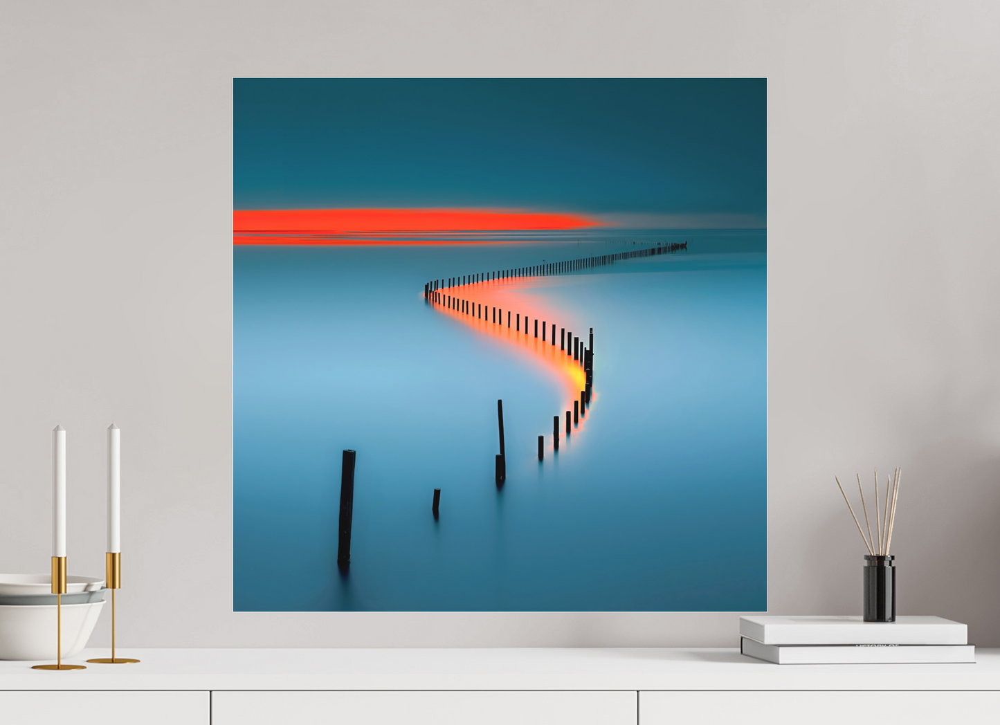 60 x 60 cm, Fine Art Pigmentdruck hinter Acrylglas Lichtweg im Watt