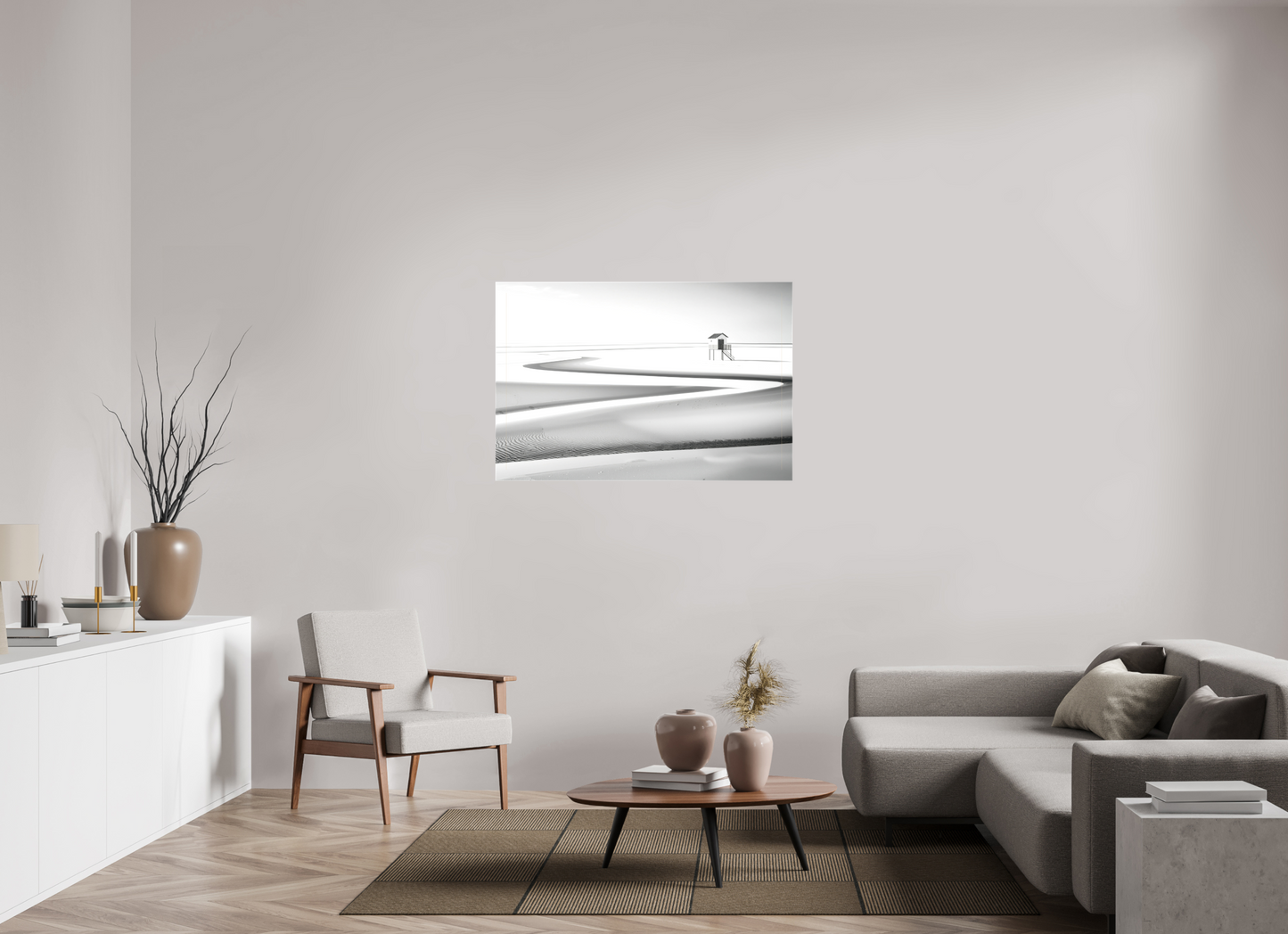 120 x 80 cm, Leinwand glänzend Pfahlhaus im Wattenmeer-01
