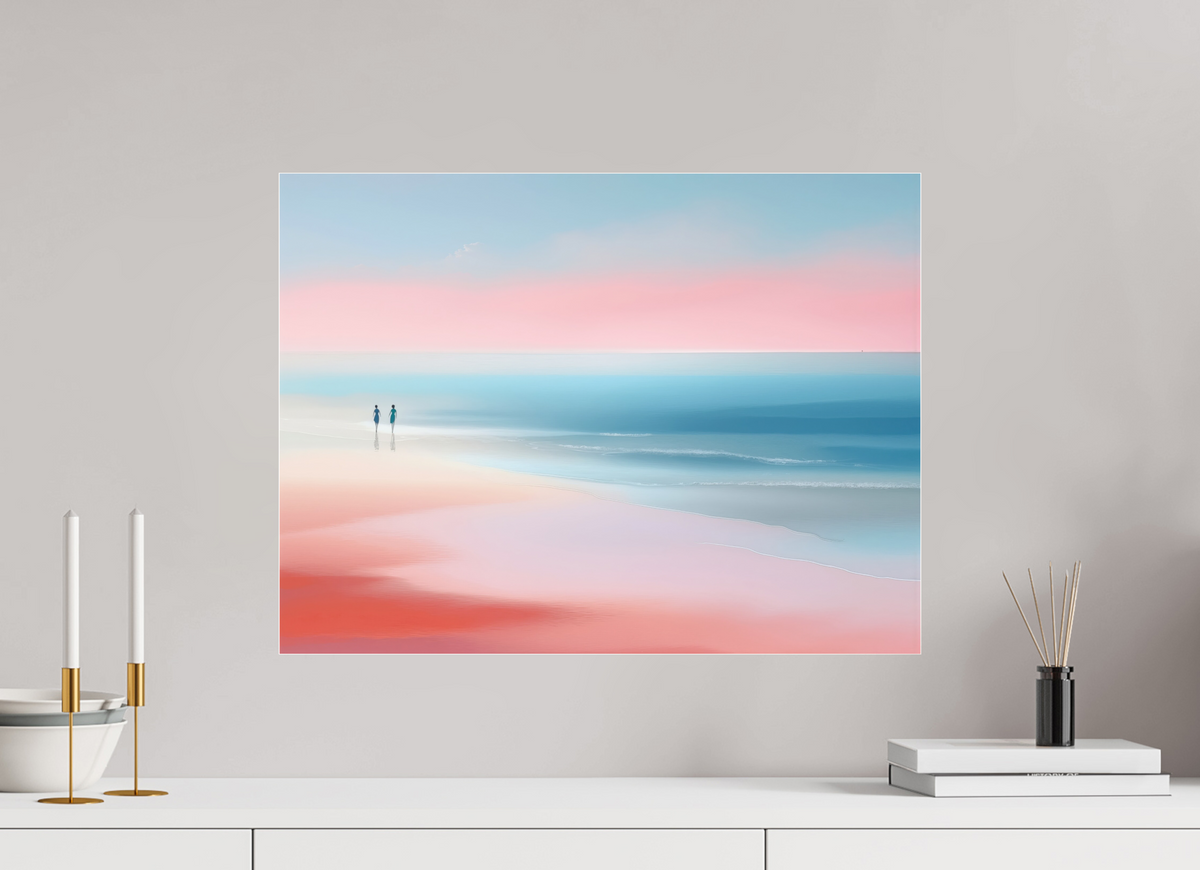 60 x 45 cm, Acrylglas glänzend standard Zwei Frauen am Meer—Wandkunst, Fine Art Print, Leinwand, Acryldruck, Alu-Dibond