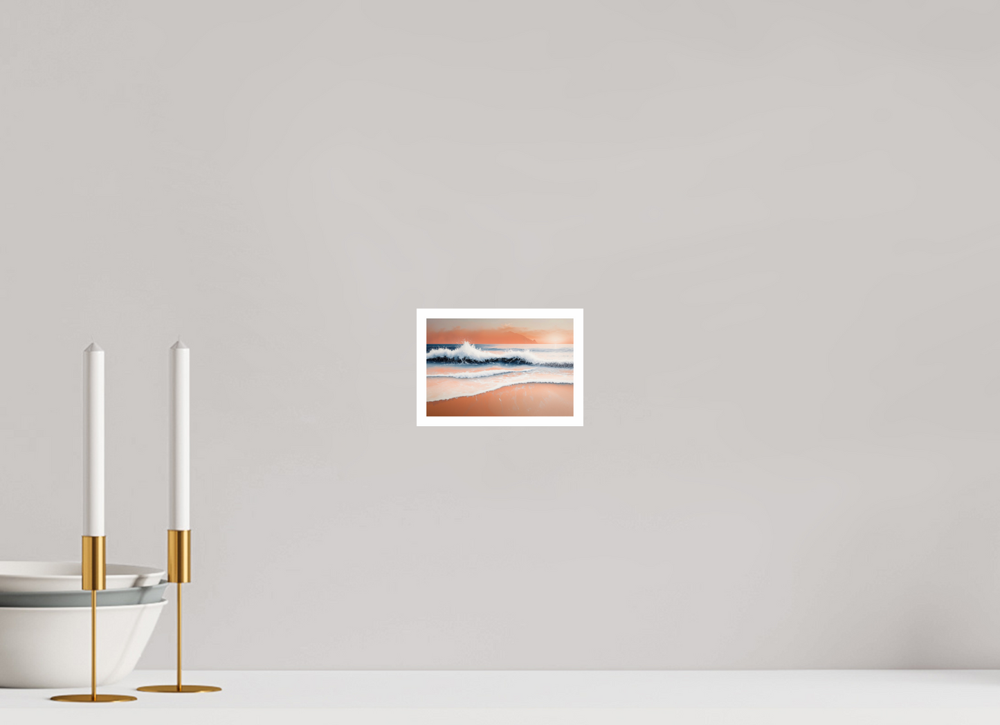 15 x 10 cm, Fine Art Print Hahnemühle Baryta Brandung in Pastell