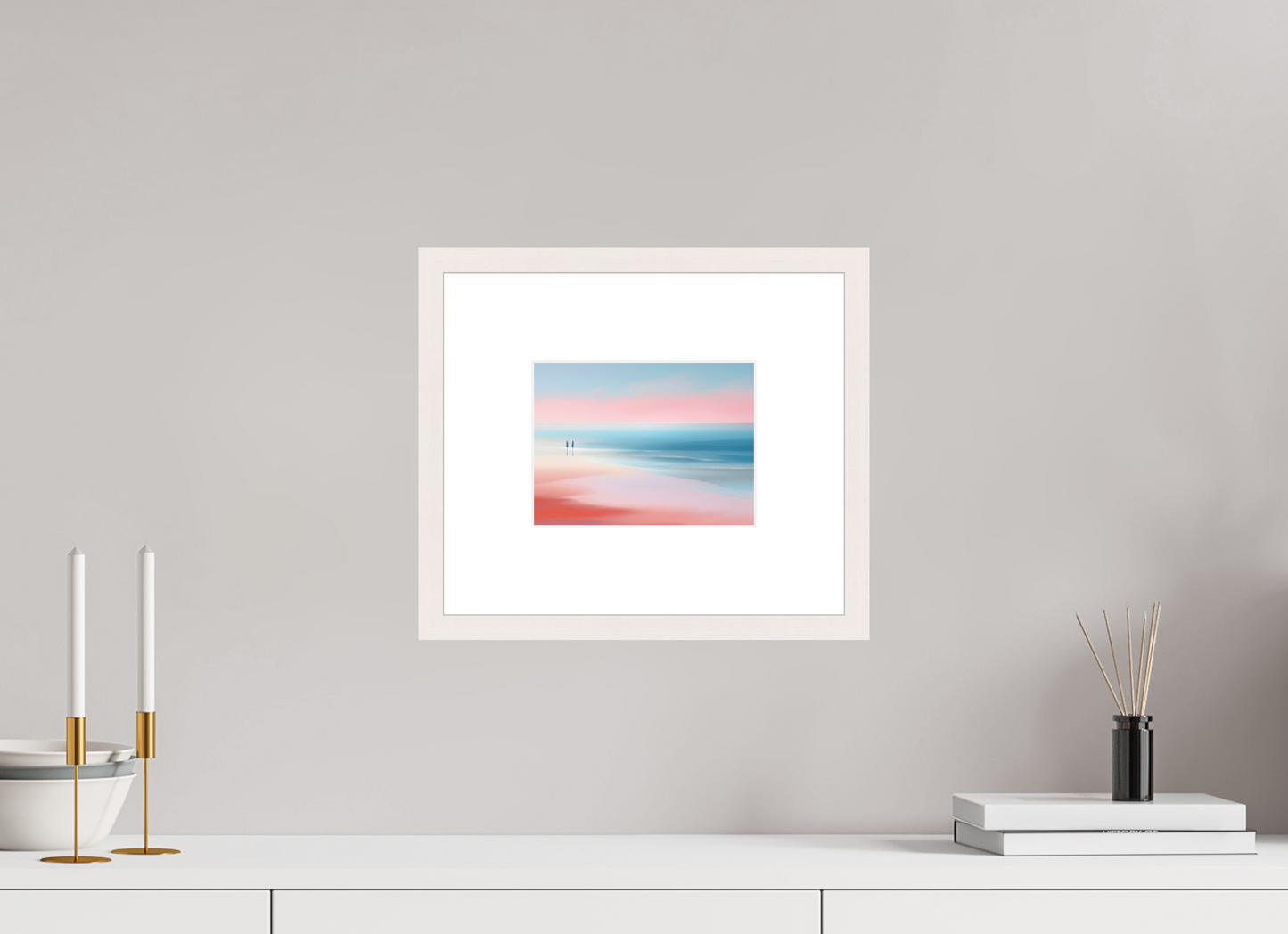 20 x 15 cm, Fine Art Print gerahmt Zwei Frauen am Meer—Wandkunst, Fine Art Print, Leinwand, Acryldruck, Alu-Dibond