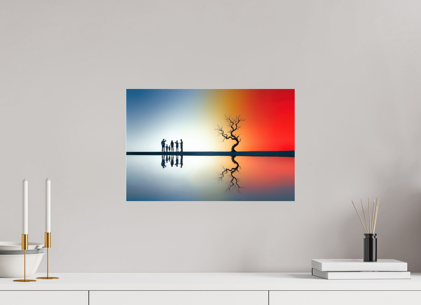 45 x 30 cm, Acrylglas glänzend standard Begegnung am stillen Meer