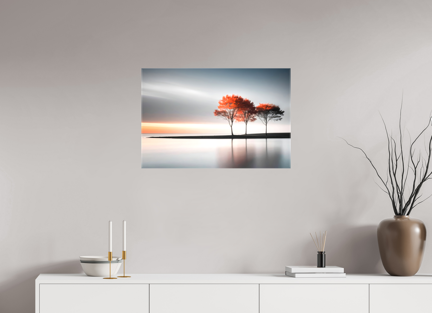 75 x 50 cm, Leinwand glänzend Stille am Ufer-02