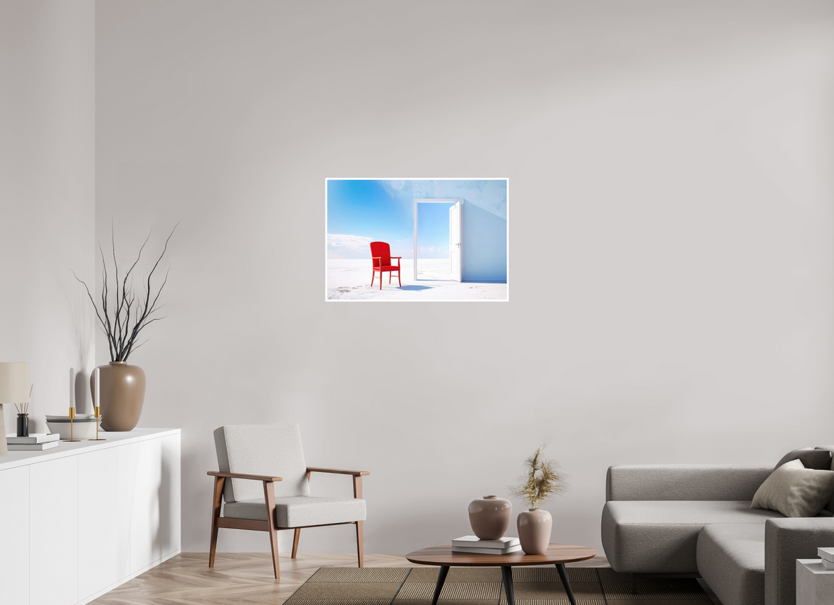 90 x 60 cm, Fine Art Print Hahnemühle Baryta Blick durch die Tür surreal-02—Wandkunst, Fine Art Print, Leinwand, Acryldruck, Alu-Dibond