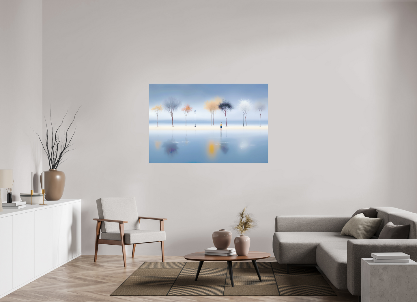 150 x 100 cm, Acrylglas glänzend standard Stilles Ufer, ferne Gedanken