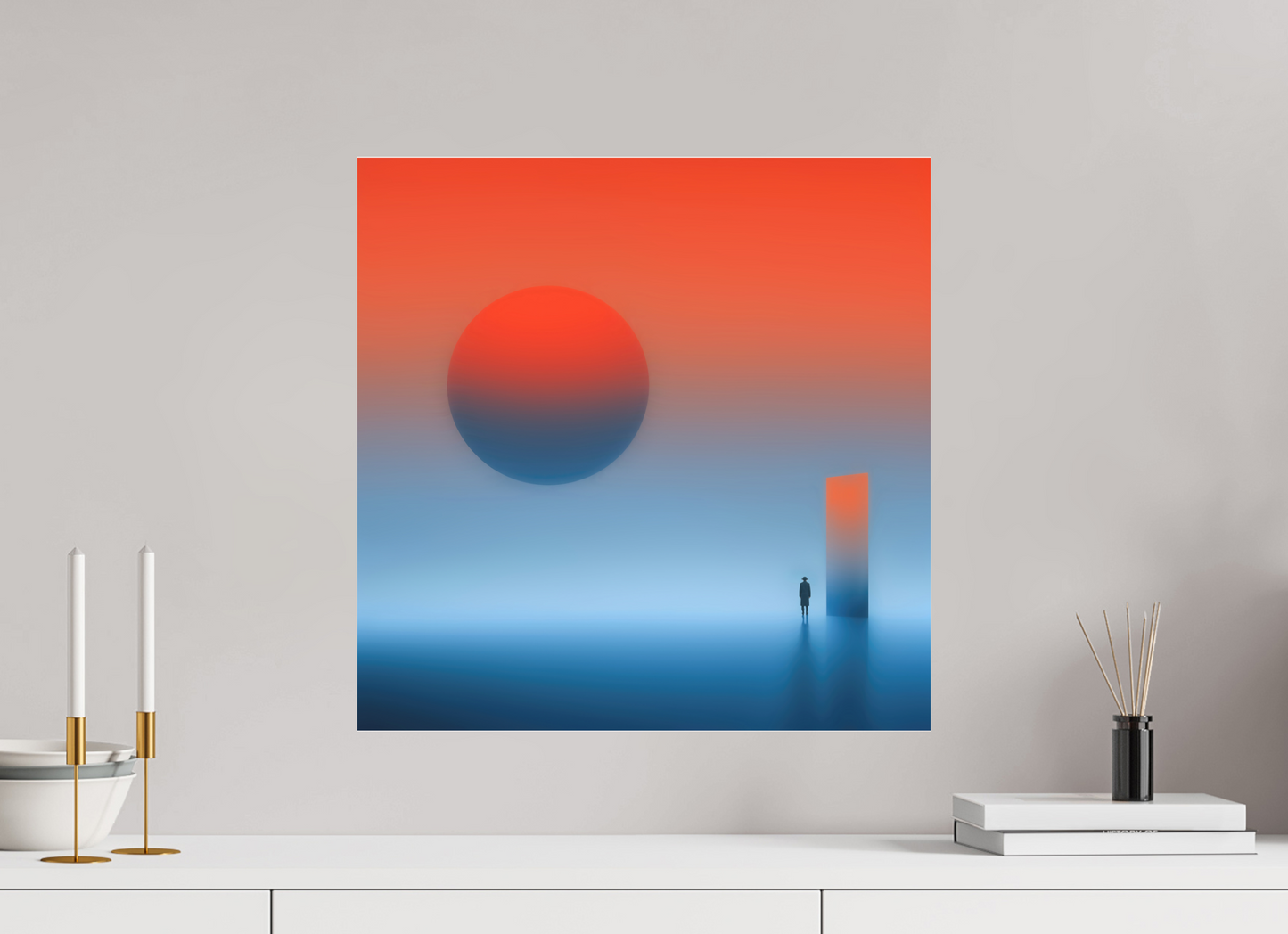 50 x 50 cm, Fine Art Pigmentdruck hinter Acrylglas Passage ins Abendrot