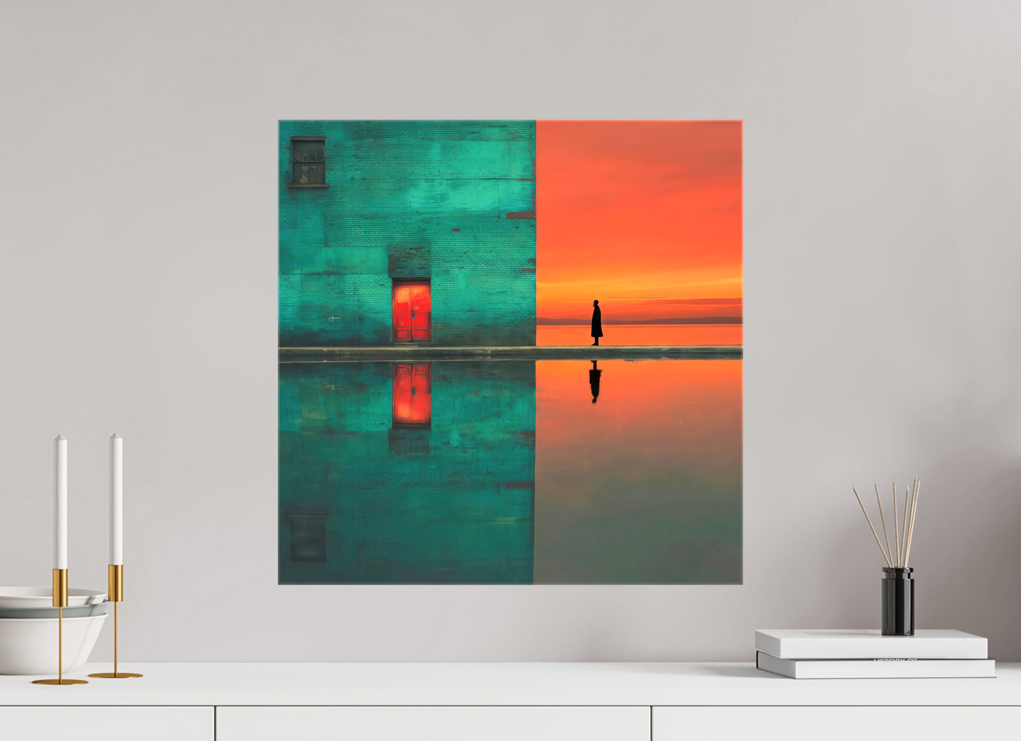 50 x 50 cm, Leinwand glänzend Schwelle zum Meer