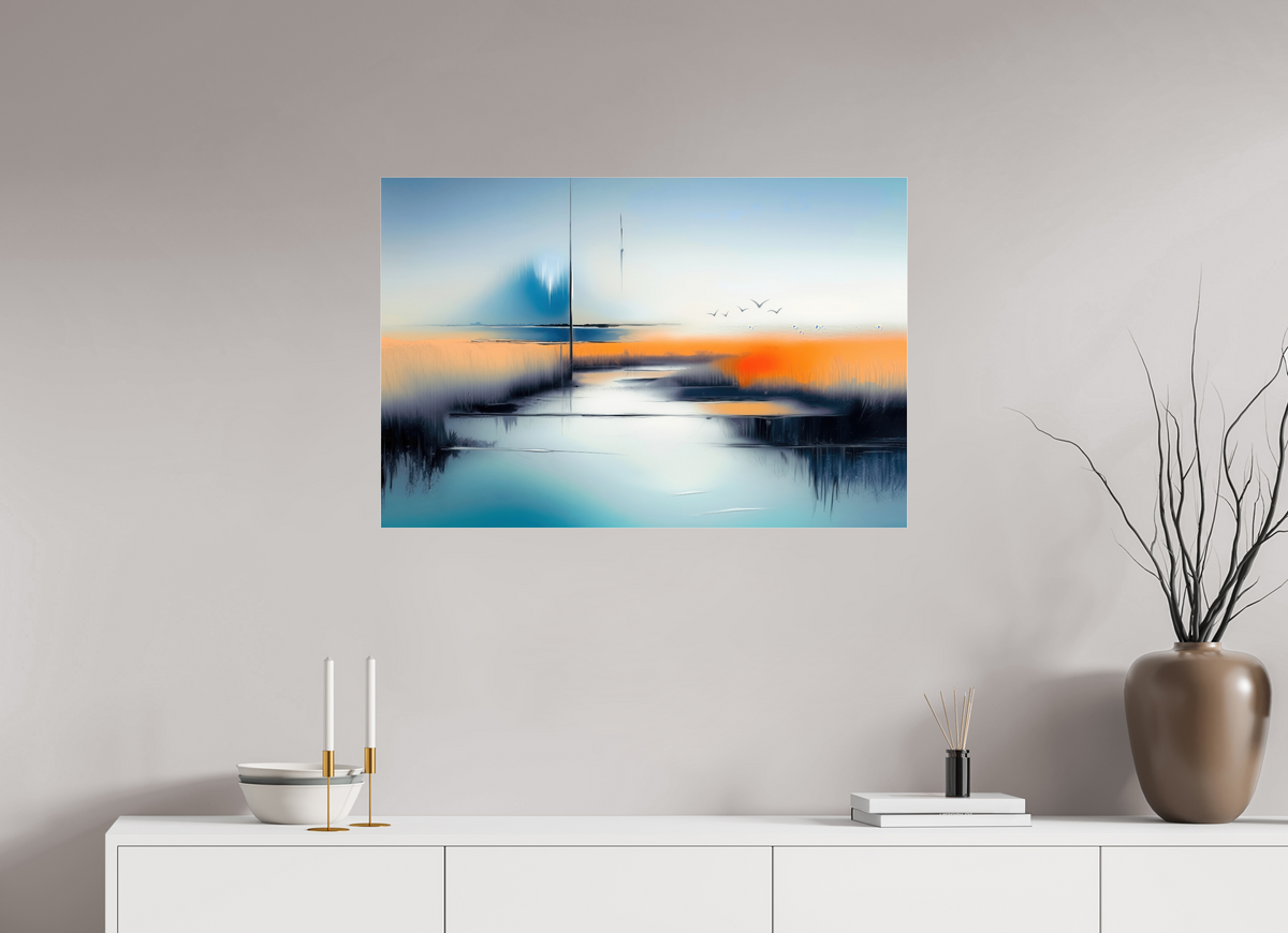 90 x 60 cm, Acrylglas glänzend standard Salzwiese im schwebenden Licht—Wandkunst, Fine Art Print, Leinwand, Acryldruck, Alu-Dibond