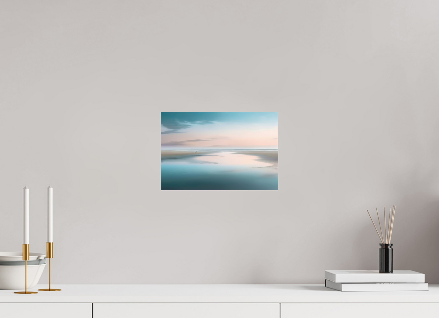 30 x 20 cm, Fine Art Pigmentdruck hinter Acrylglas Menschen im Wattenmeer-01—Wandkunst, Fine Art Print, Leinwand, Acryldruck, Alu-Dibond