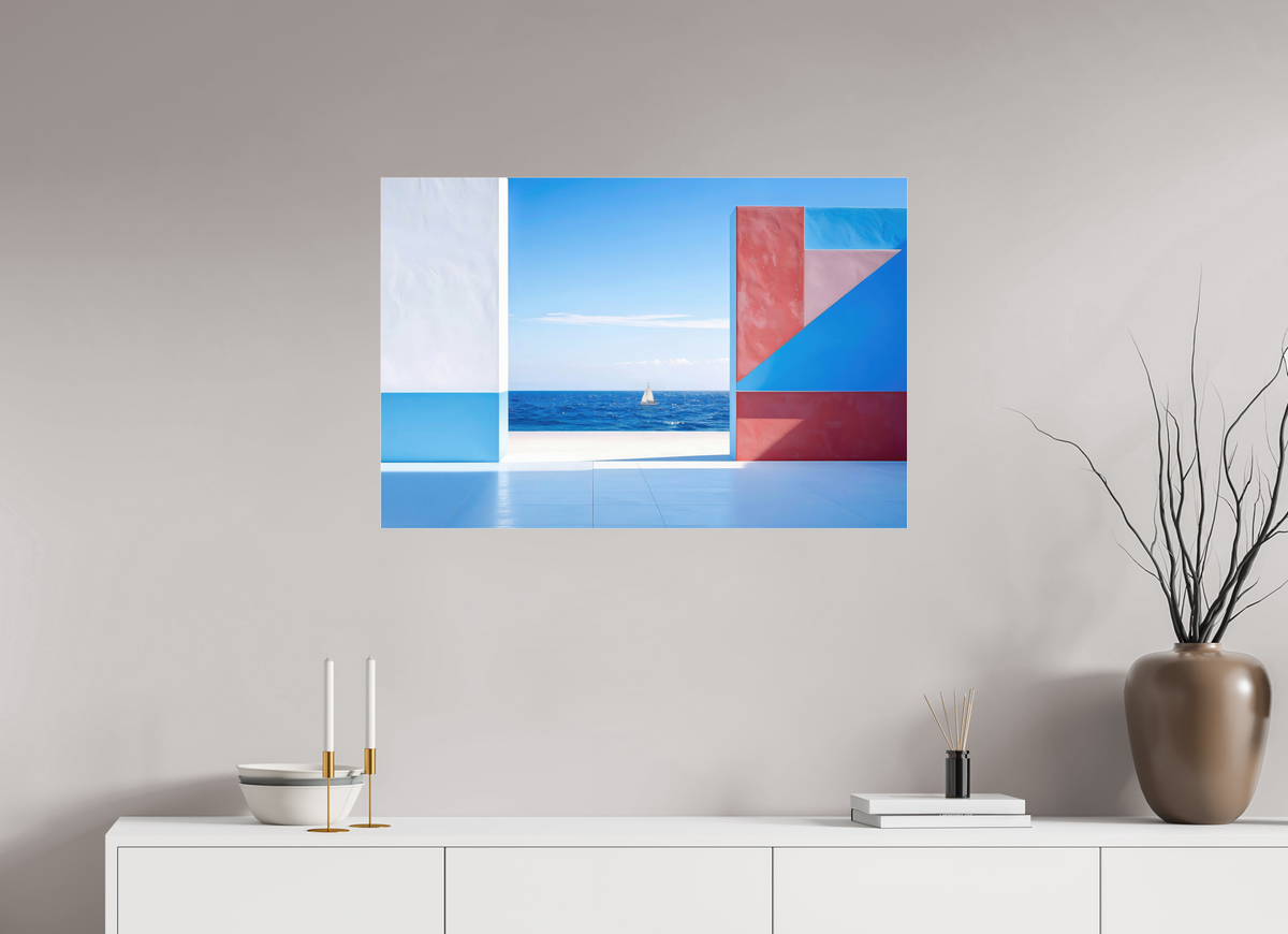 90 x 60 cm, Acrylglas glänzend standard Mauer am Meer-03—Wandkunst, Fine Art Print, Leinwand, Acryldruck