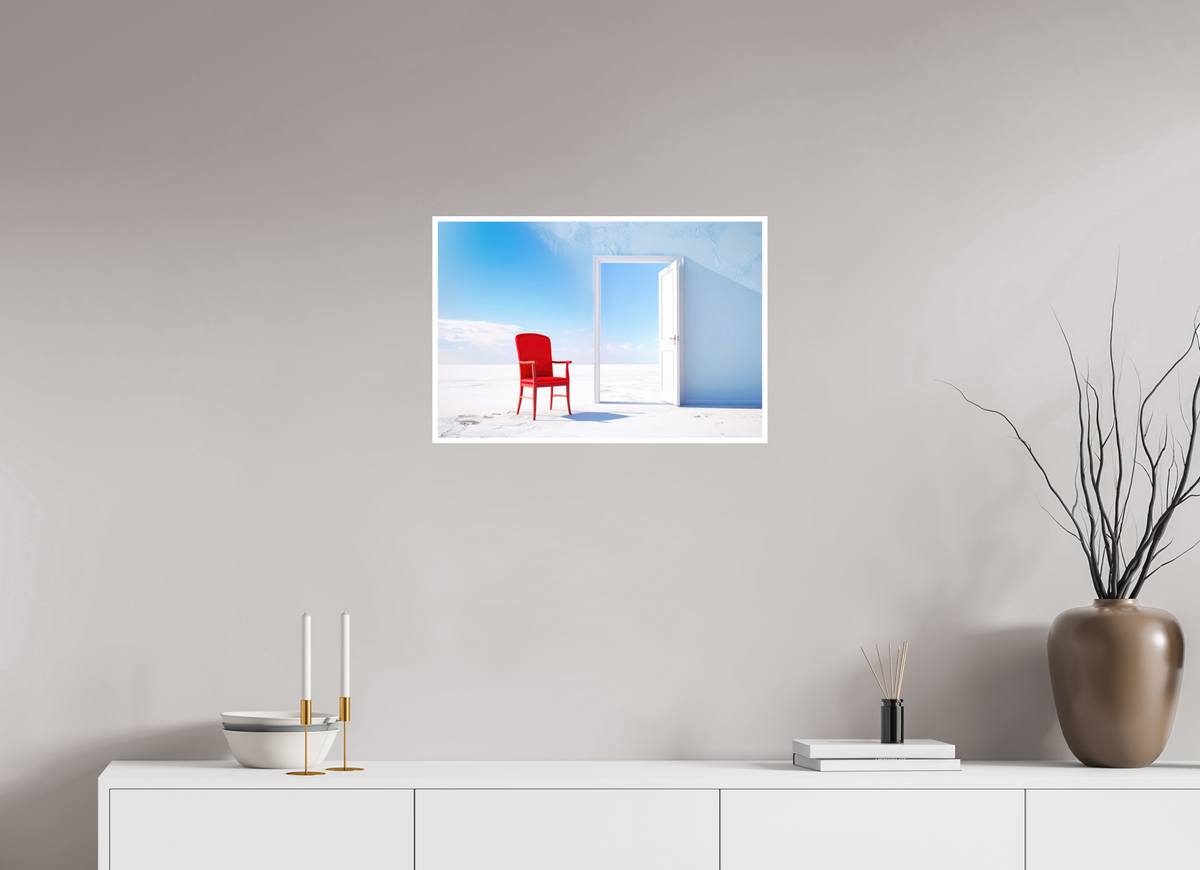 60 x 40 cm, Fine Art Print Hahnemühle Baryta Blick durch die Tür surreal-02—Wandkunst, Fine Art Print, Leinwand, Acryldruck, Alu-Dibond