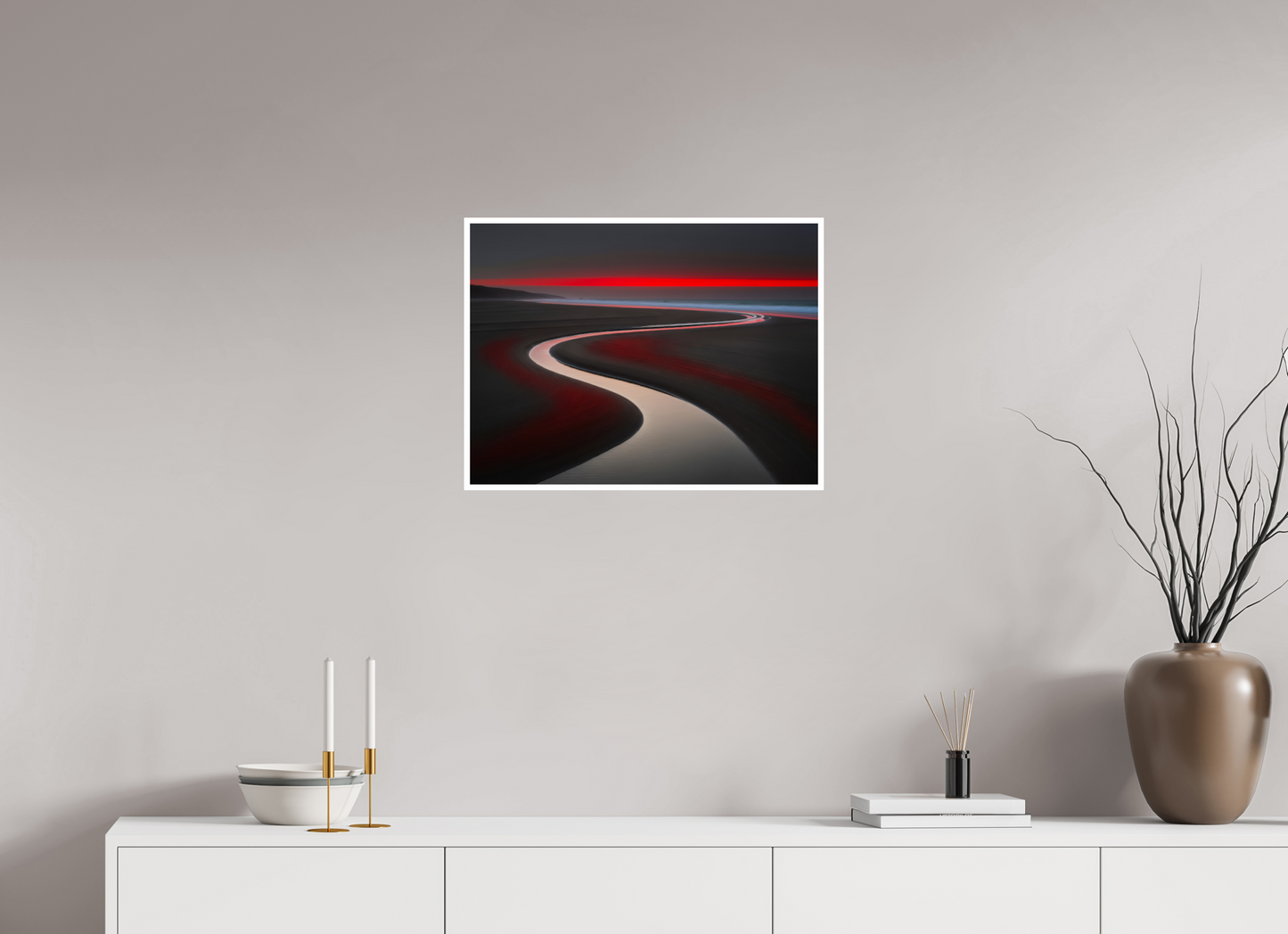 60 x 45 cm, Fine Art Print Hahnemühle Baryta Wattenmeer - die Linie des Lichts